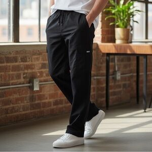 DKNY•Black Cargo Pocket Drawstring Pants•L